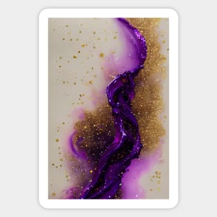 Purple & Gold Liquid Glitter 02 Sticker